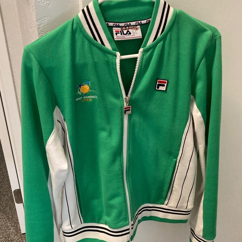 Fila Settana retro Vibrant Green Track Jacket size small.